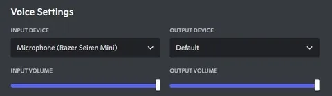 Discord Voice Settings at Maximum