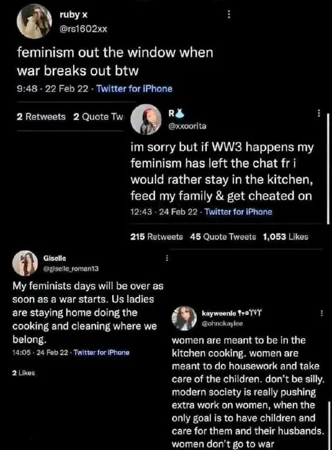 Feminism Leaves the Chat During War