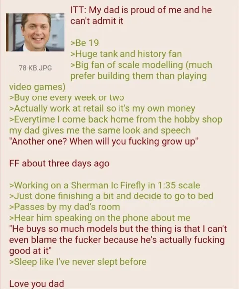 Dad Secretly Proud of His Son