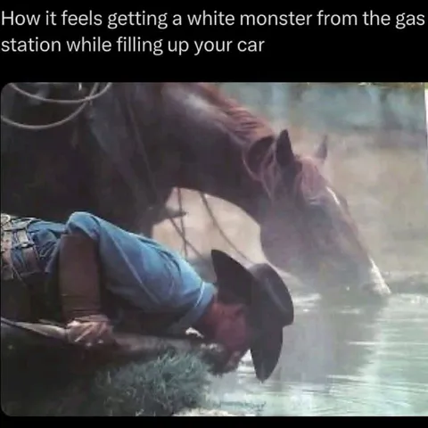 White Monster at the Gas Station
