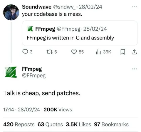 Talk Is Cheap Send Patches