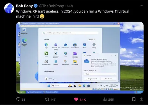 Windows XP Runs Windows 11