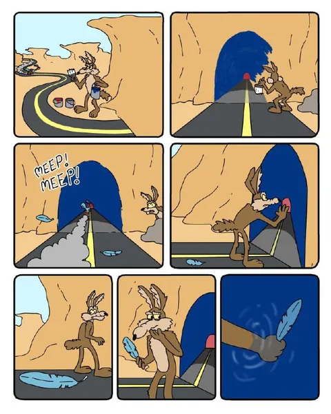 Wile E. Coyote Gets a Feather