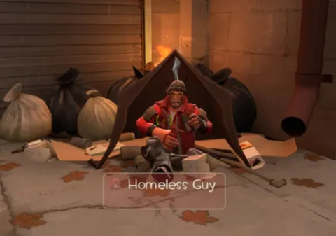 Homeless Guy in a Tent