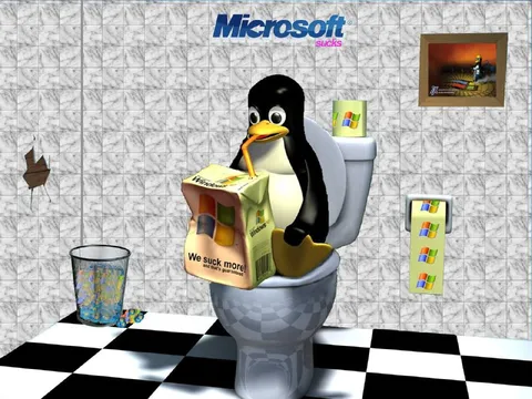 Linux Penguin Says Microsoft Sucks
