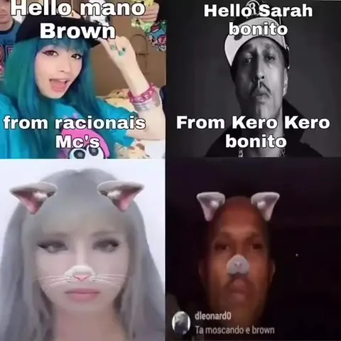 Hello mano Brown cat filter
