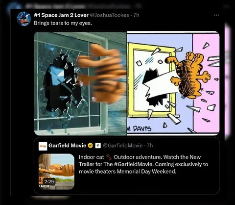 Garfield Breaks Through the Window