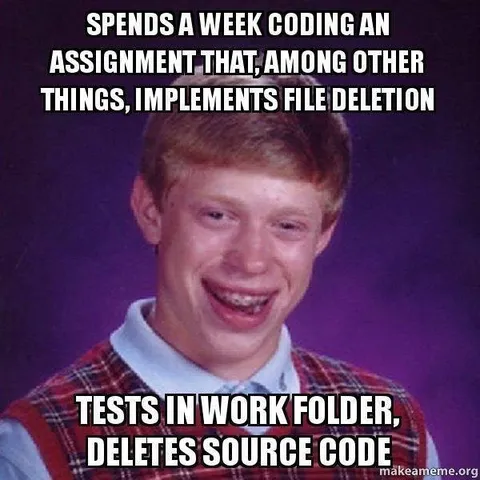 Accidentally Deletes Source Code