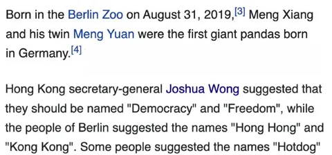 Pandas Named Hong Hong and Kong Kong