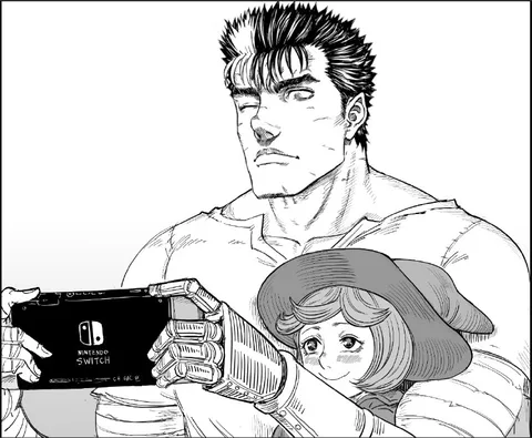 Гатс играет на Nintendo Switch