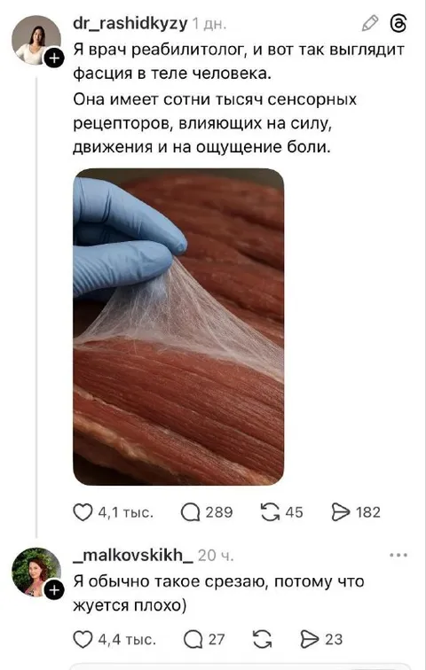 Фасция, которую обычно срезают