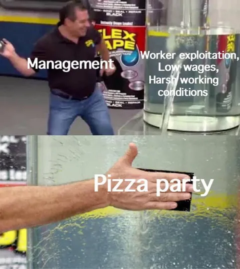 Management Offers a Pizza Party