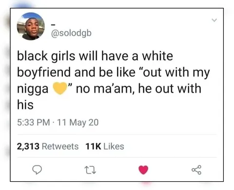 White Boyfriend Out With His