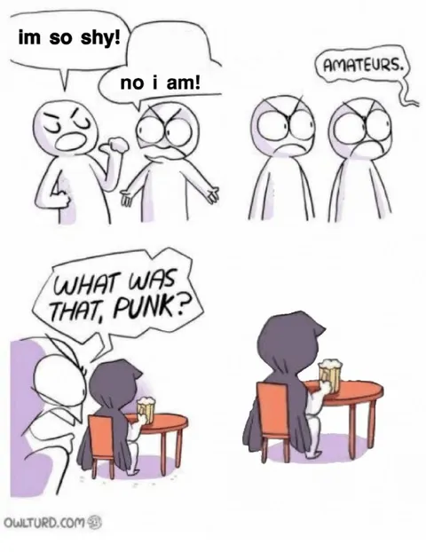 Shy People Compete at Being Shy