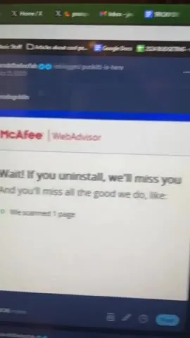 McAfee Scanned One Page