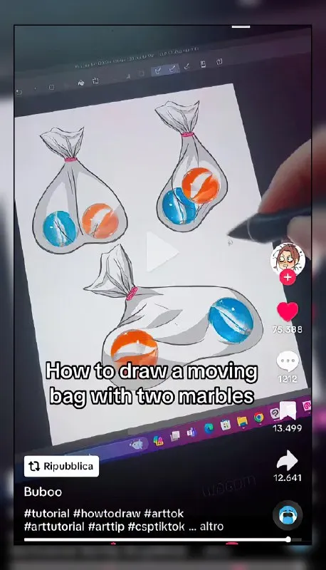 Moving Bag With Two Marbles