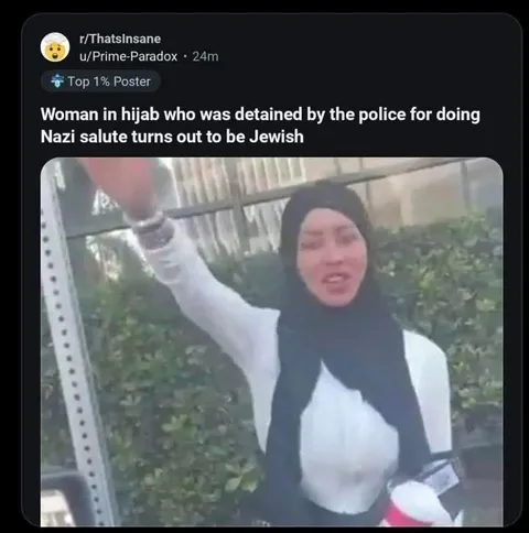 Hijab Woman Nazi Salute Twist