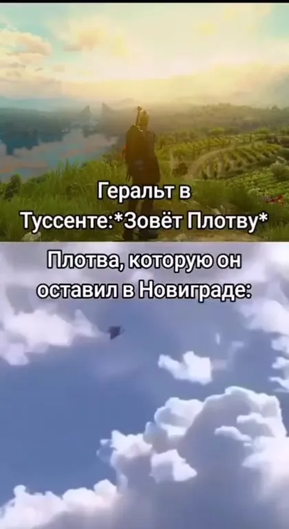 Геральт зовёт Плотву в Туссент