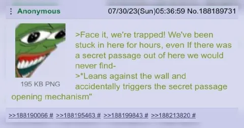 Accidentally Finds the Secret Passage