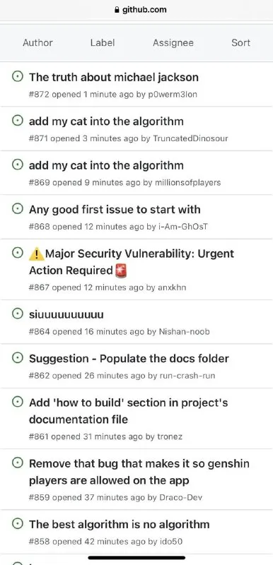 Chaotic GitHub Issues