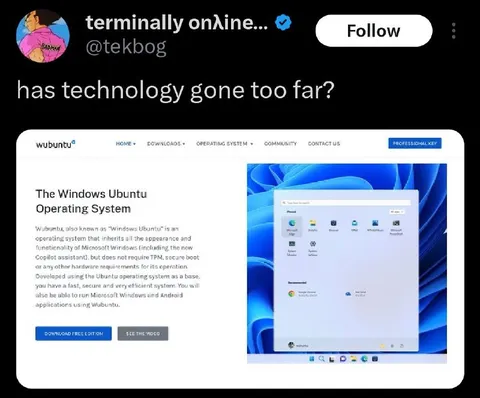Windows Ubuntu Operating System
