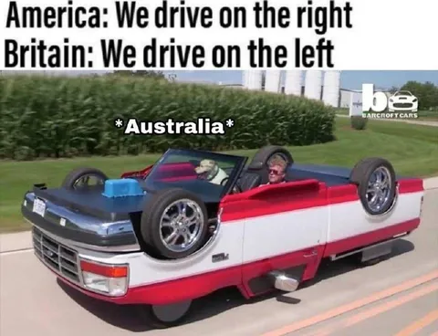 Australia Drives Upside Down