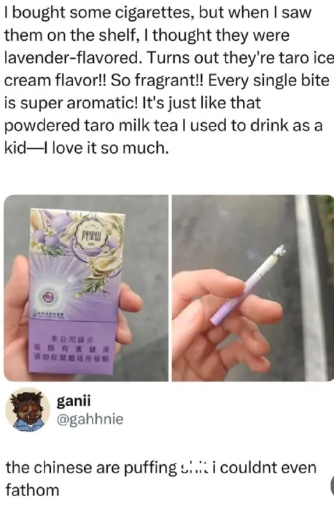 Taro-Flavored Cigarettes