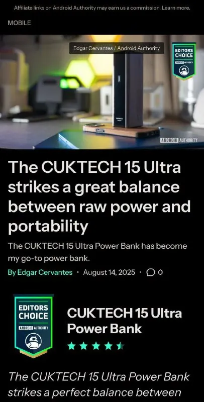 CUKTECH 15 Ultra Power Bank Review