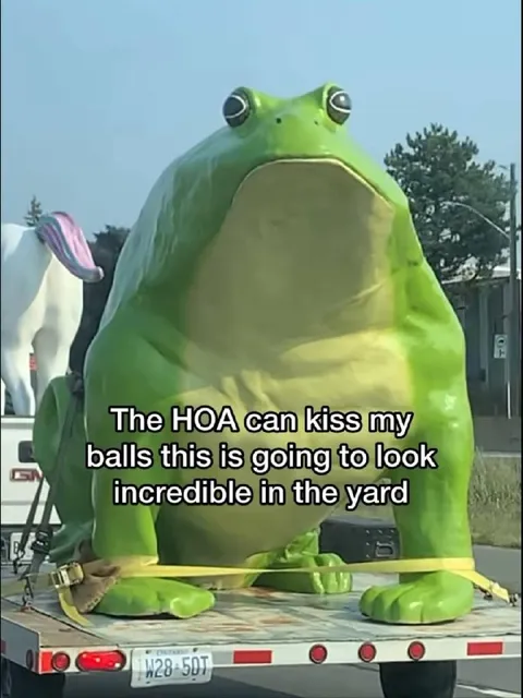 Frog Statue Defies the HOA