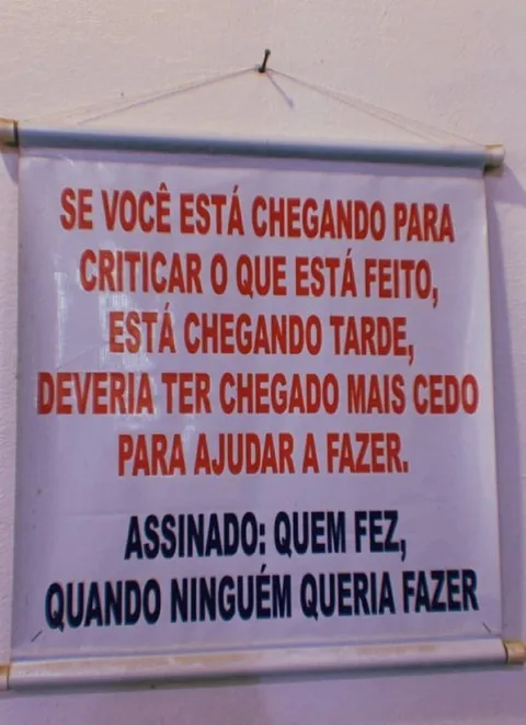 Chegou tarde para criticar