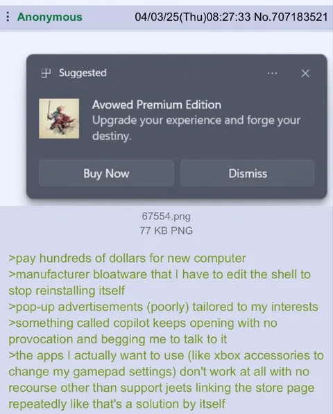 Windows Ads After Buying a PC