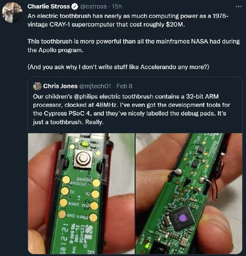 Toothbrush With Apollo-Era Computing Power