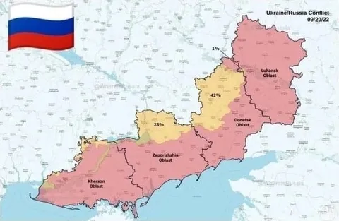 Карта оккупированных областей Украины