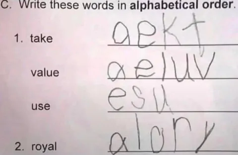 Alphabetical Order Worksheet Fail