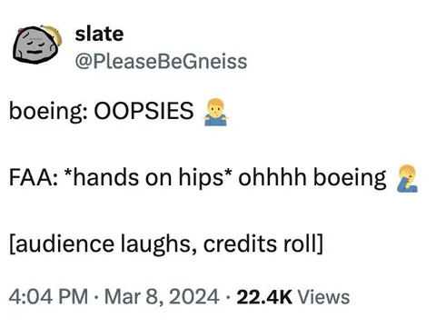 Boeing Oopsies FAA Facepalm