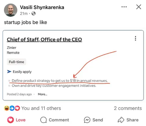 Startup Jobs Be Like