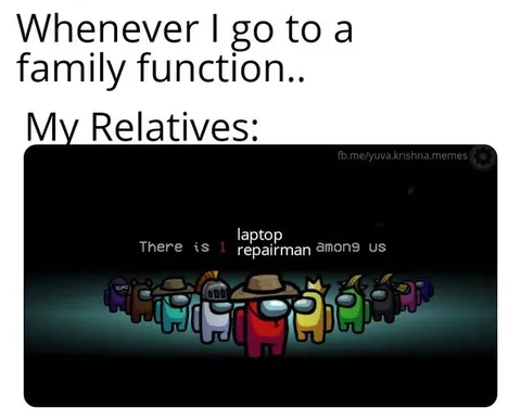 Laptop Repairman Among Relatives