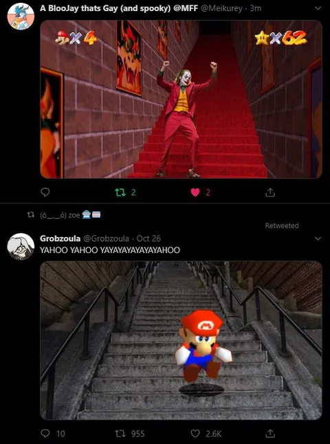Joker and Mario Staircase Dance