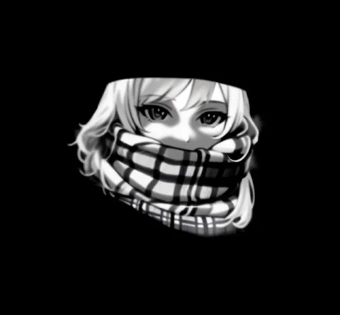 Аниме-девушка в шарфе