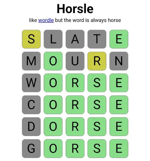 Horsle Wordle Parody