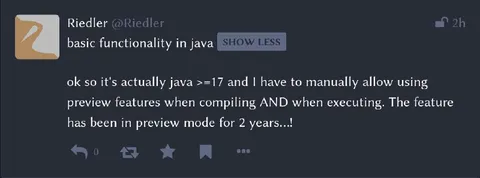 Java Preview Feature Frustration
