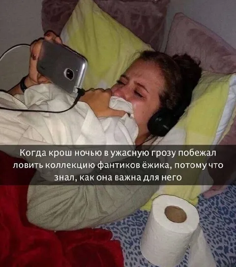 Крош собирает фантики ёжика
