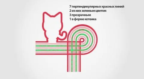 Котёнок из перпендикулярных линий