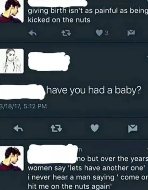 Giving Birth Versus Getting Kicked