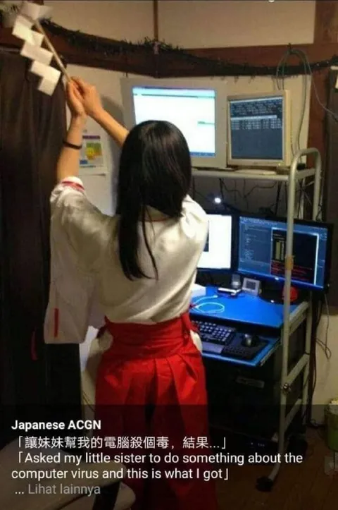 Little Sister Kills the Computer Virus