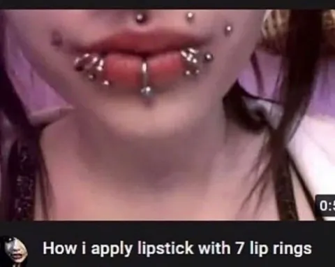 Applying Lipstick with Seven Lip Rings