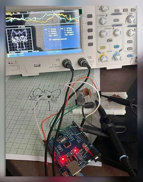 Oscilloscope Cat Drawing