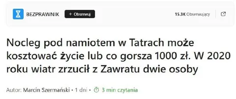 Nocleg pod namiotem za 1000 zł