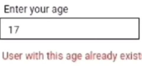 User With This Age Already Exists