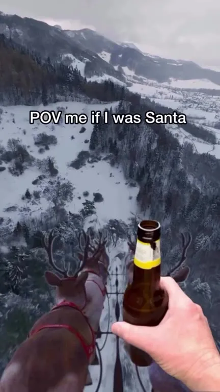POV Santa Flying Drunk